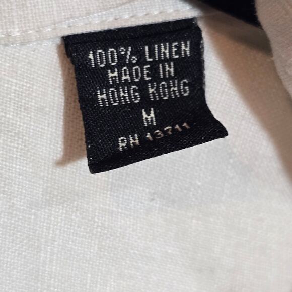 VTG Valerie Stevens 100% Linen Button Up Blouse Lagenlook Cream Size Medium - Picture 6 of 7